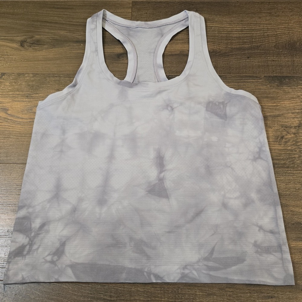 Lululemon‎ Swiftly Tech Racerback 2.0- Wash Marble Dye Rhino Grey Size 8